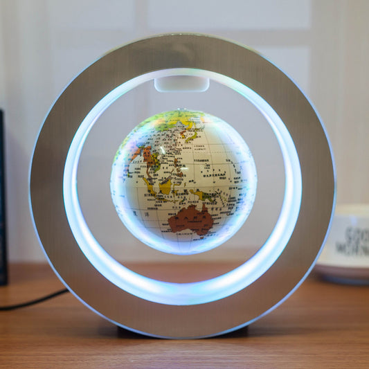 Round LED World Map Floating Globe - Magnetic Levitation Light