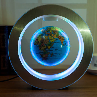 Round LED World Map Floating Globe - Magnetic Levitation Light