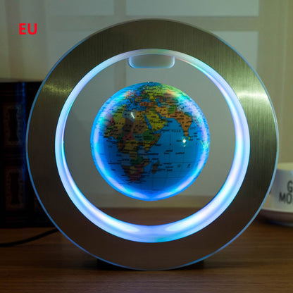 Round LED World Map Floating Globe - Magnetic Levitation Light