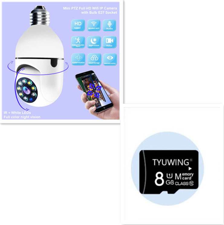 WiFi Camera 1080P Bulb 4X Zoom Home Alarm Monitor